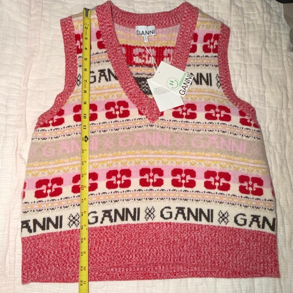 Ganni V-Neck Sweater Vest NWT - Picture 6 of 7
